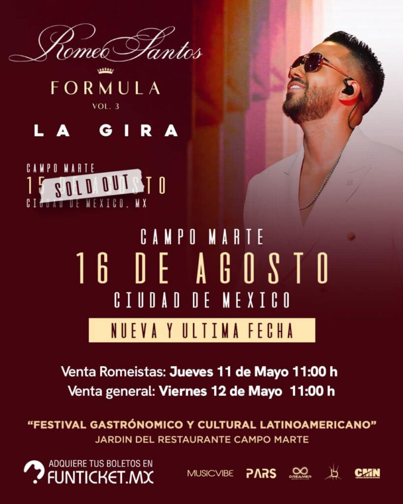 Romeo Santos se presentará en el Campo Marte Blanca Lechuza